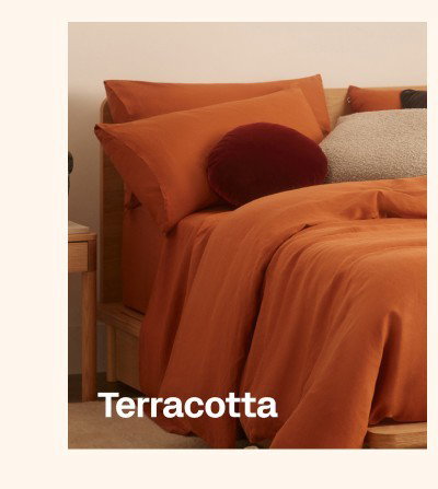 Eva Hemp Linen Sheets Terracotta