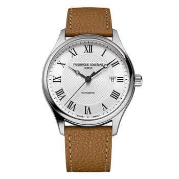 Frederique Constant Classics Stainless Steel Silver White Dial Men's Automatic Watch, 40mm