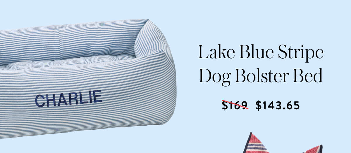 Shop Lake Blue Stripe Dog Bolster Bed