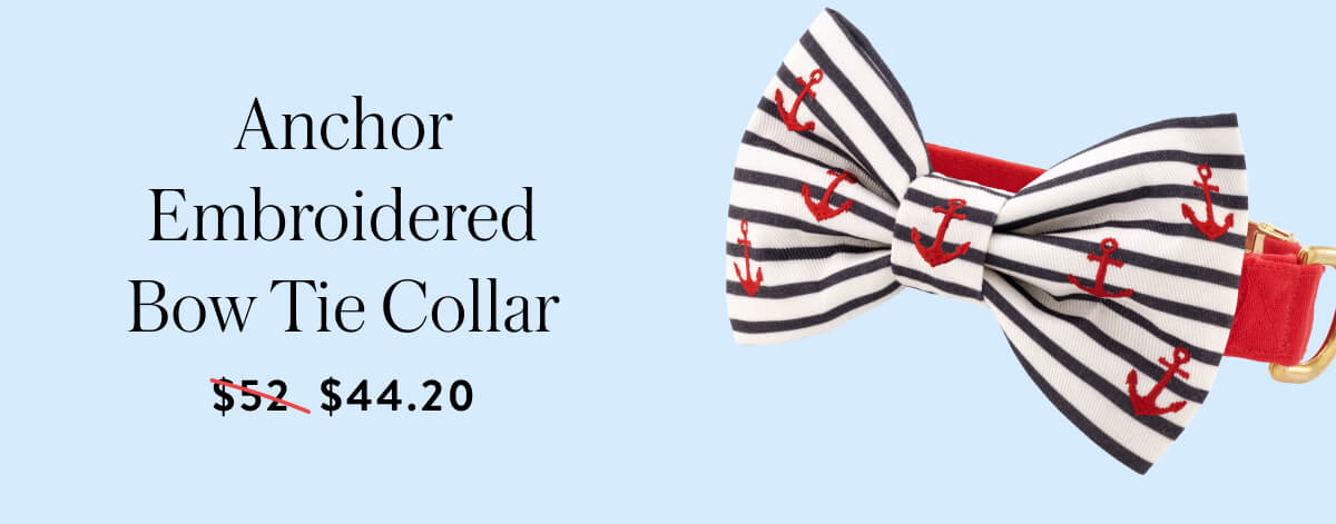 Shop Anchor Embroidered Bow Tie Collar