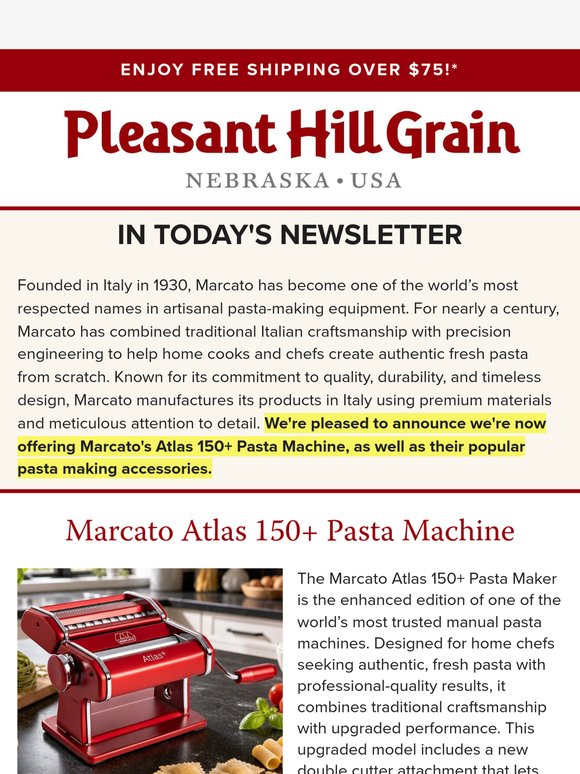 Italian-Made Marcato Pasta Makers — PHG News