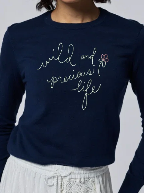 Image of "wild and precious" Mara Cotton Crewneck