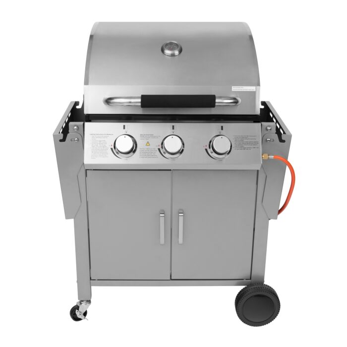 Gasgrill mit 3 Brennern, 9,6 kW , silber