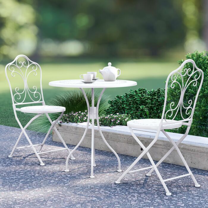 Bistro-Set «Rosalie», 3-teilig , weiss