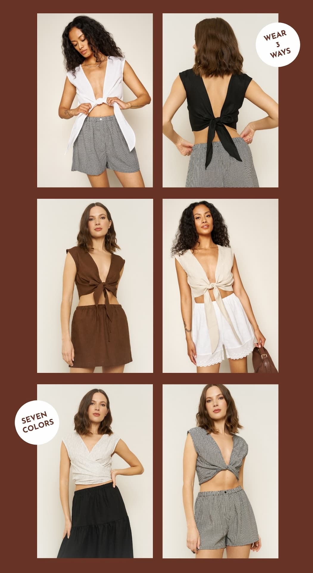 THE VALENTINA TOP: First designed back in 2019, the Valentina Top quickly became a forever favorite.  With adjustable ties and a breezy 100% linen feel, it’s flattering, easy, and endlessly versatile.