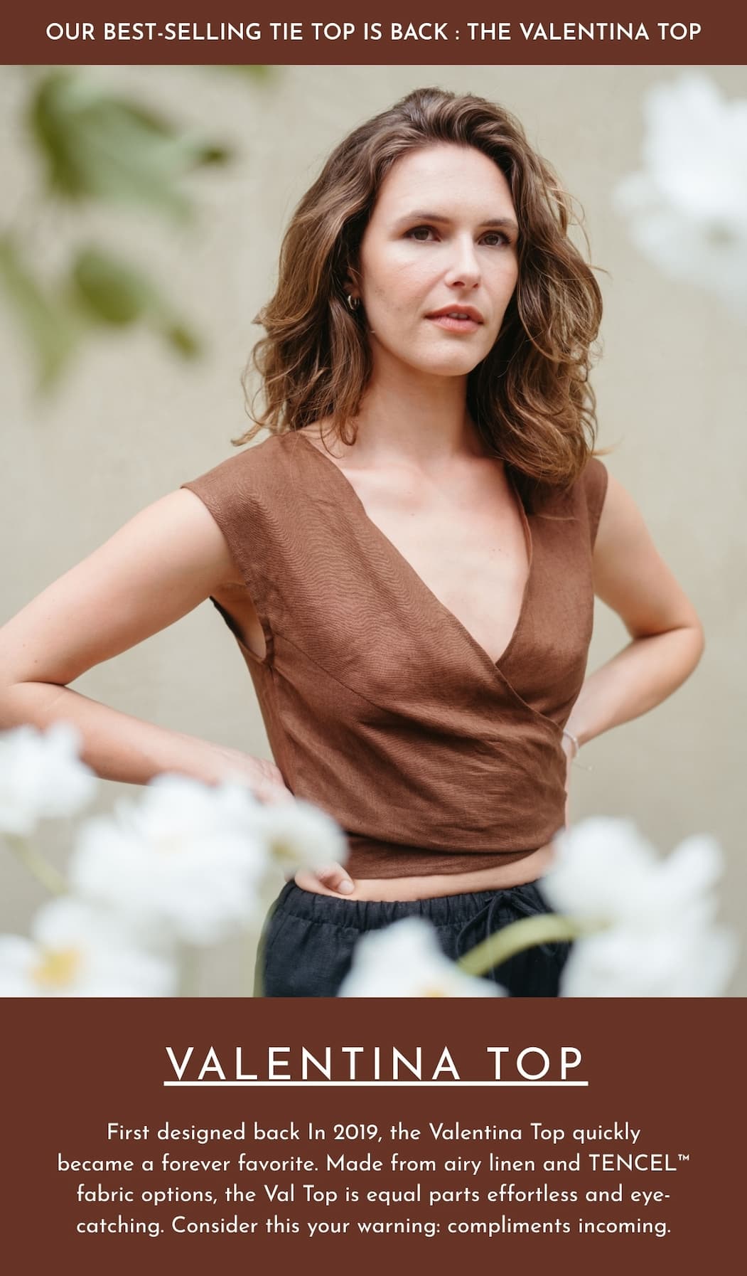 Our best selling tie top is back - The valentina top