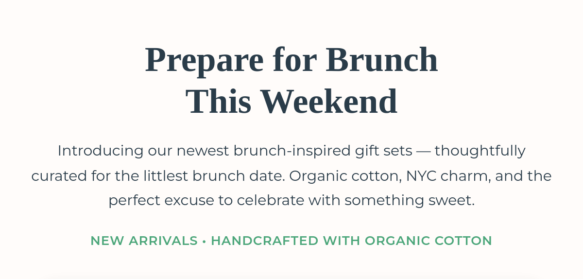 Brunch-themed headline and introduction copy