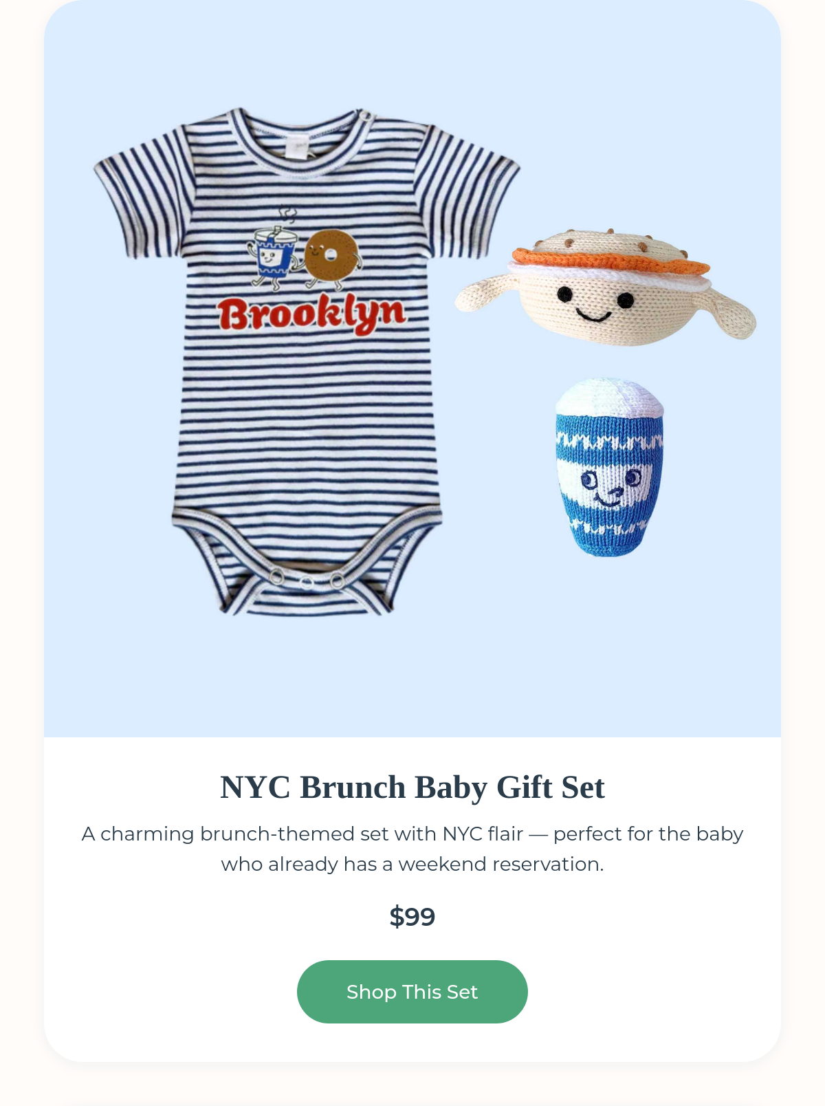 NYC Brunch Baby Gift Set product card with price