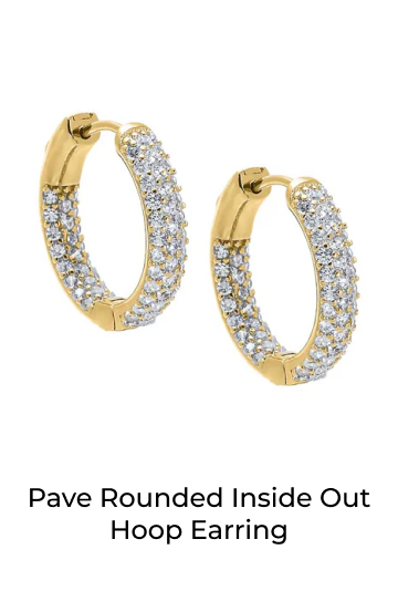 Pave Rounded Inside Out Hoop Earring