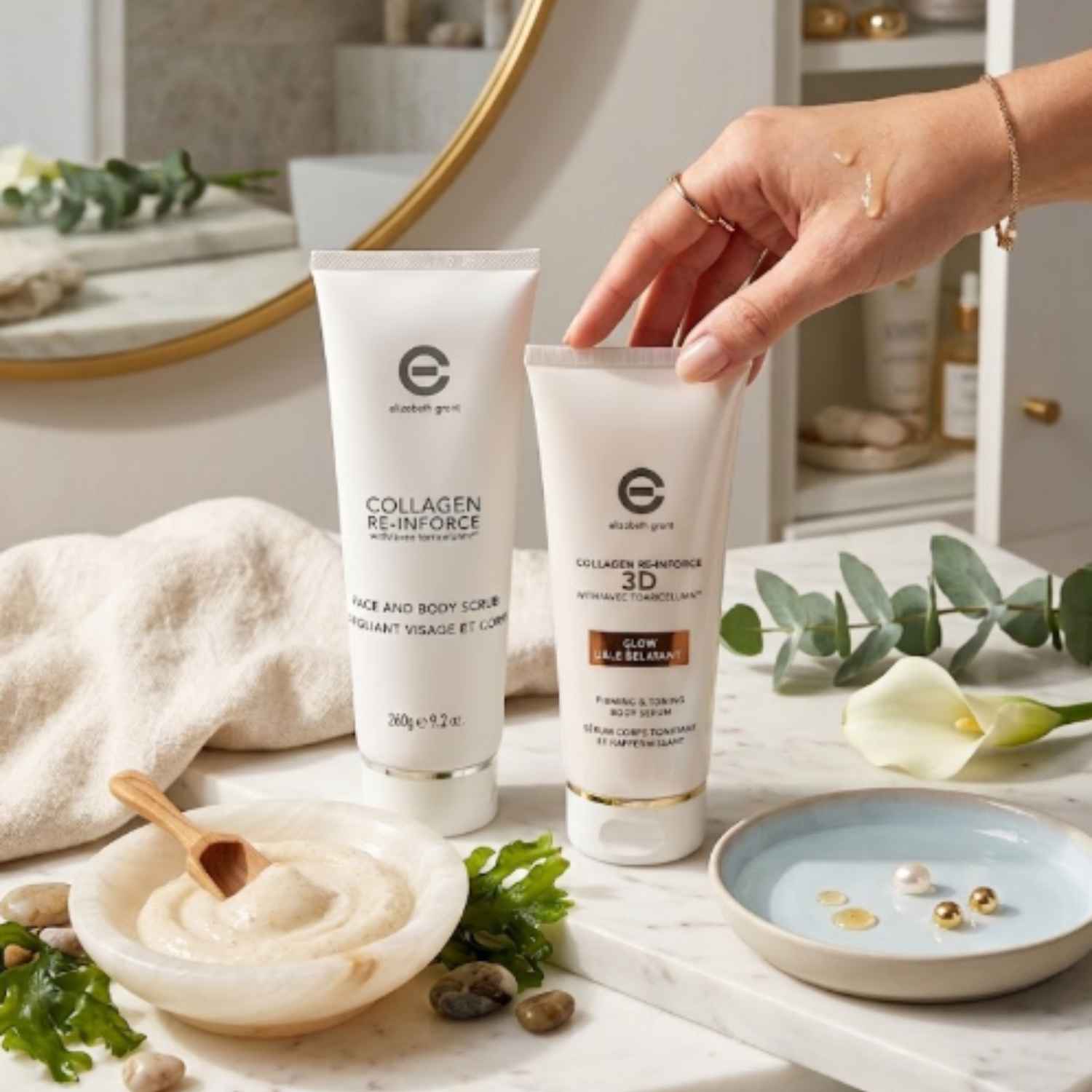 Elizabeth Grant Collagen Body Scrub (260g) & Glow Serum (200 ml)
