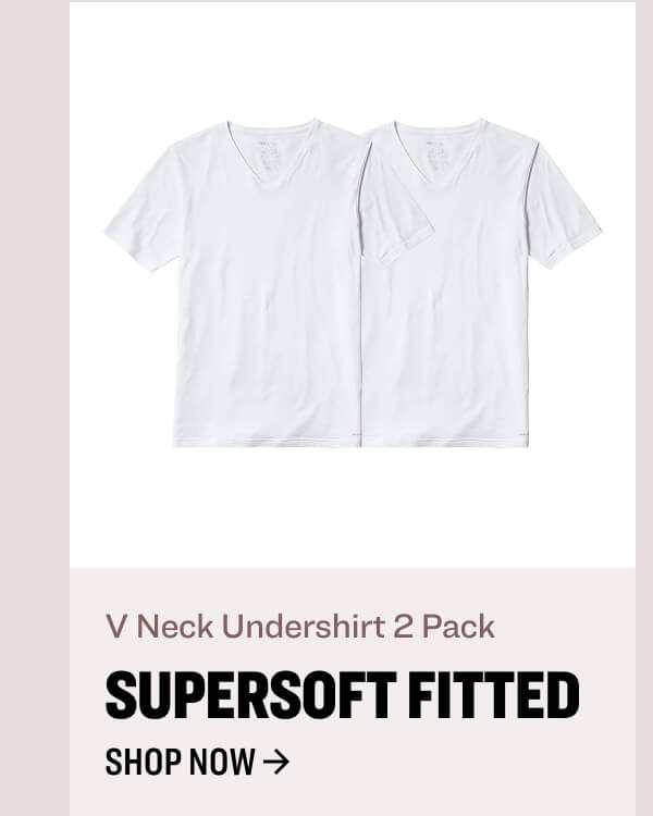 V Neck Undershirt 2 Pack supersoft fitted shop now