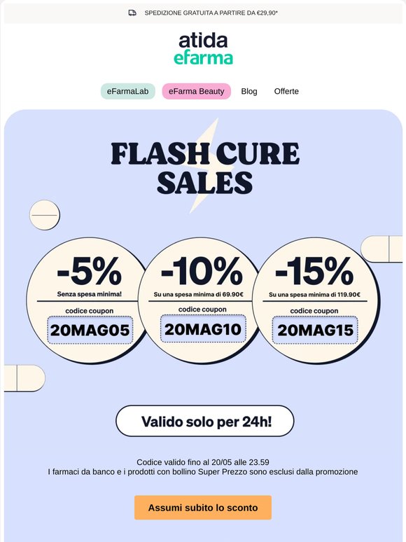 ⚡ Flash Cure Sales | Fino al 15% di Sconto!