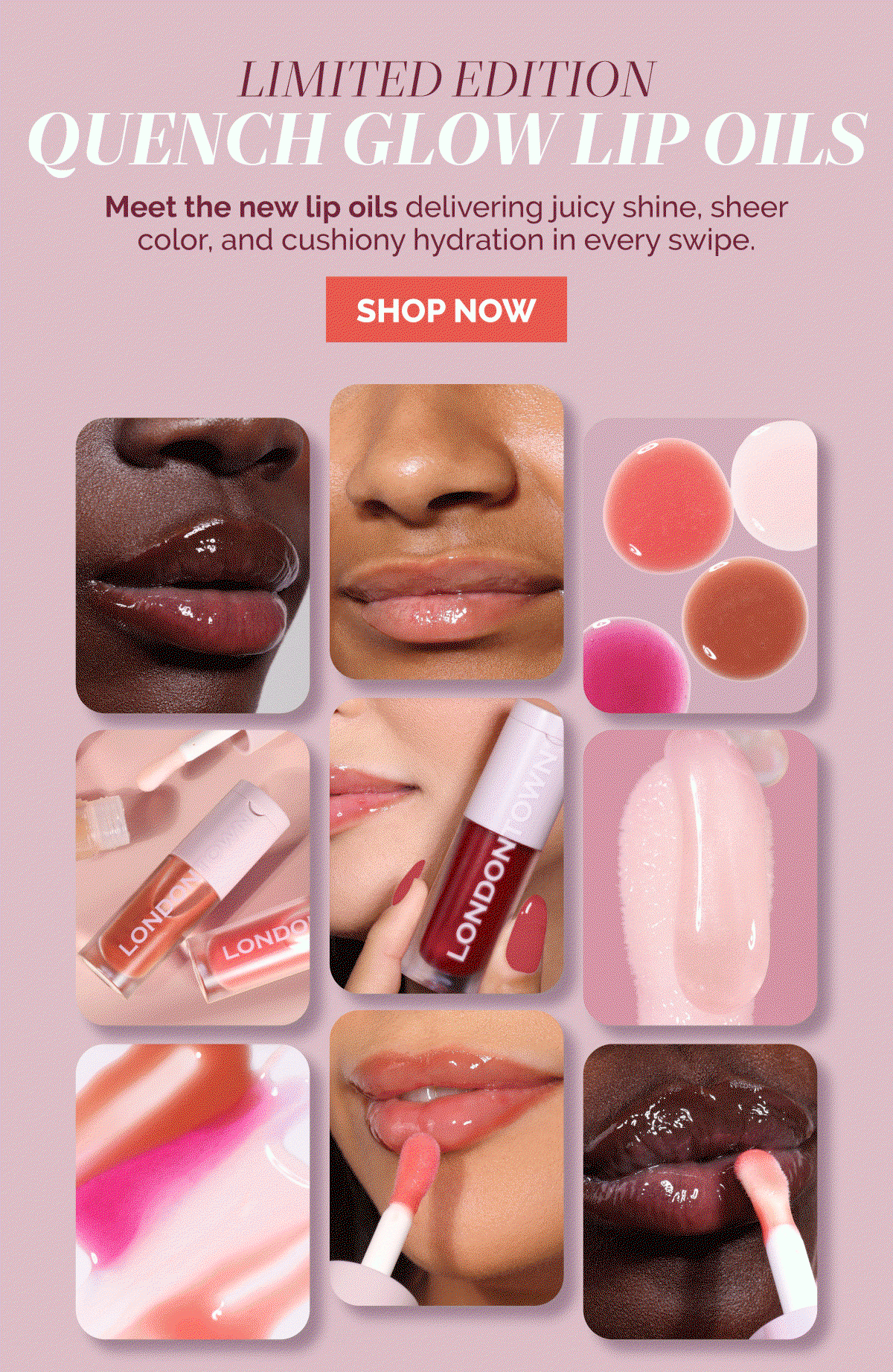 Shop our Quench Glow Buttery Lip Oils drop exclusively for insiders.