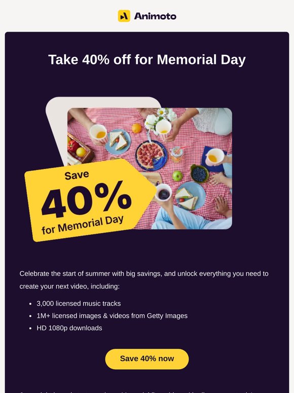 HUGE Memorial Day sale: Save 40% today