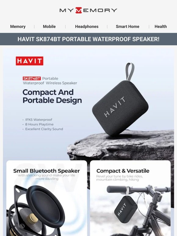 £4.99 OFF WITH DISCOUNT CODE HAVIT26 🎶 HAVIT SK874BT Waterproof Speaker! 🌊