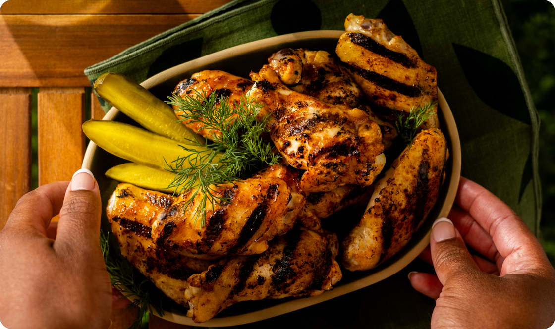 Grilled chicken wings