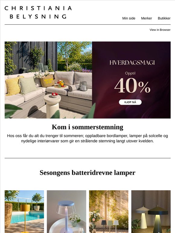 Opptil 40% på sommerstemning! 🌸