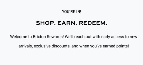 Welcome to Brixton Rewards!