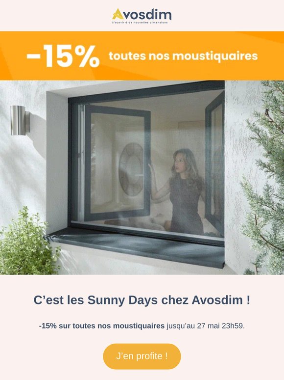 ☀️ Sunny Days : -15% sur toutes nos moustiquaires