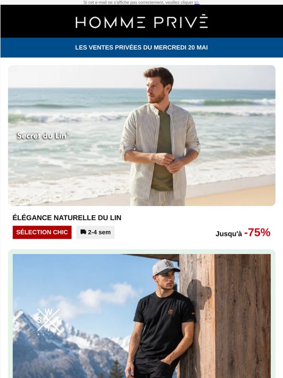 Sneakers NIKE Air Max à 99,95€ | SECRET DU LIN | WATTS | ARMANI Montres | ABERCROMBIE & FITCH Parfums...