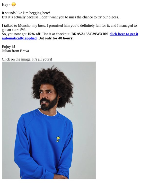 Ok, you win: 15% off!