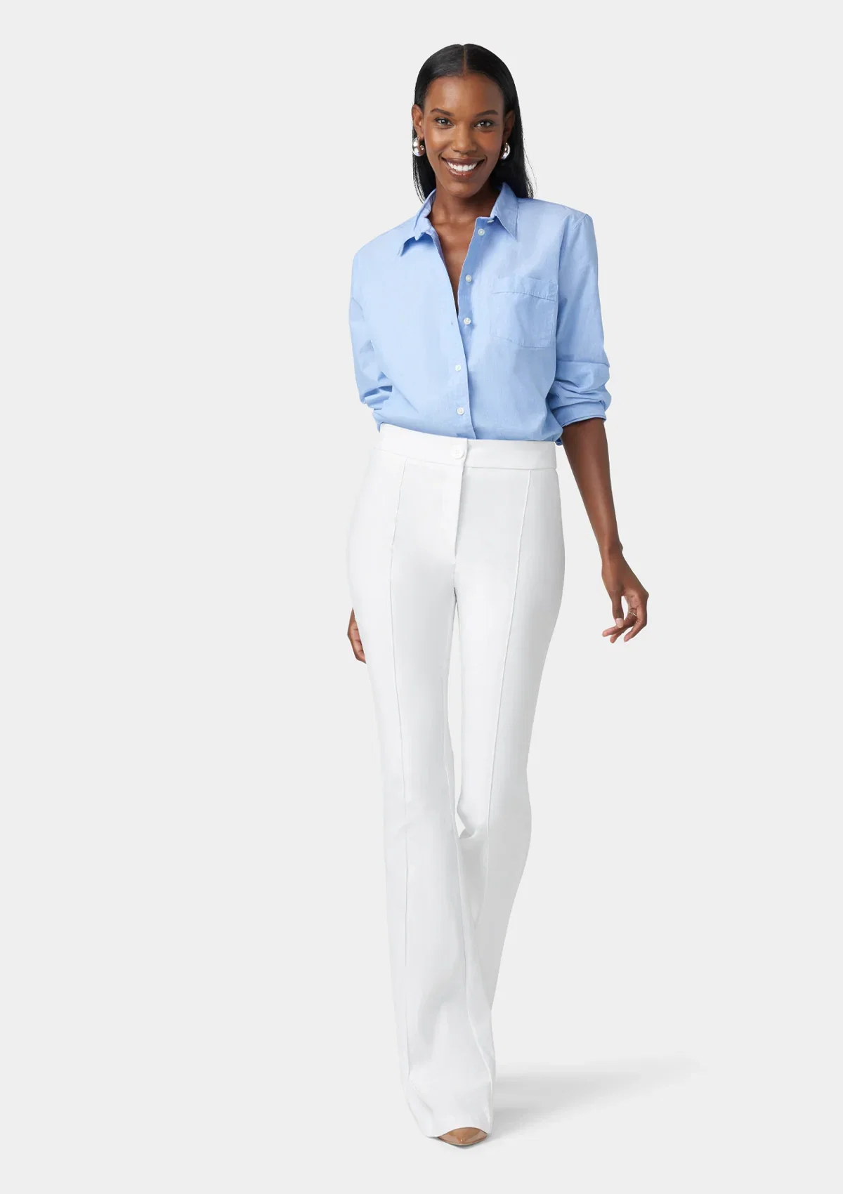 Image of Tall High Waist Flare Dress Pants