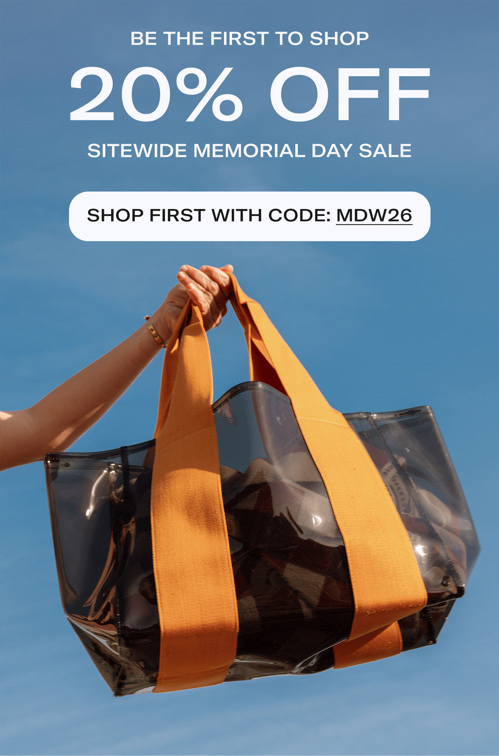 Be the first to shop 20% off sitewide