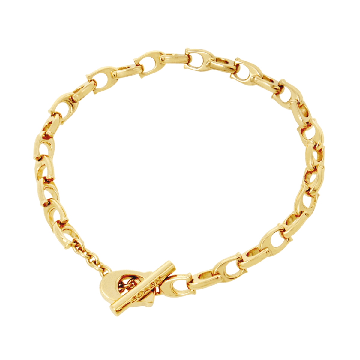 Coach Gold C Link Chain Flex Bracelet