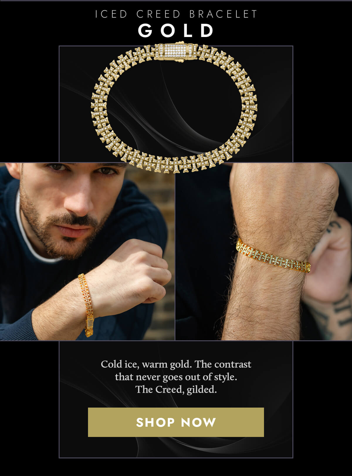 The Iced Creed Bracelet - Gold