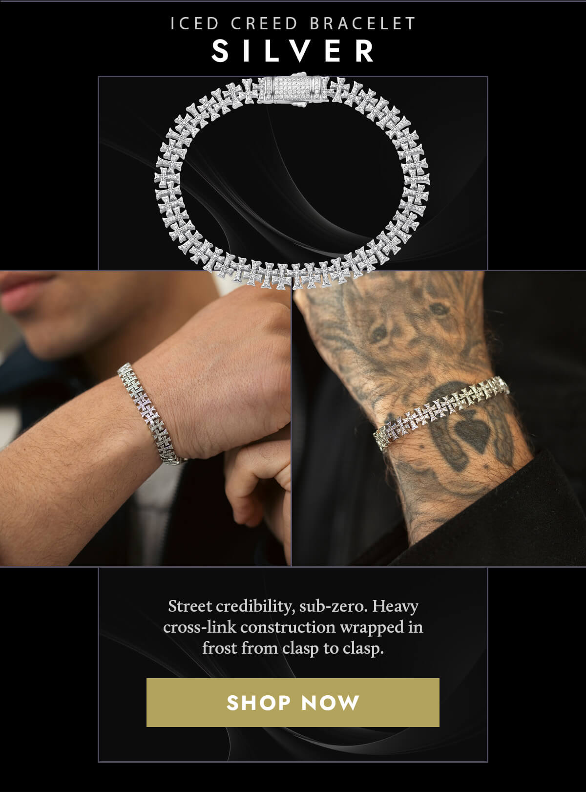 The Iced Creed Bracelet - Silver