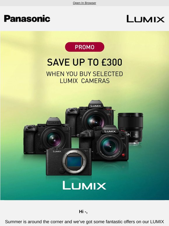 Up To £300 Off Selected Cameras