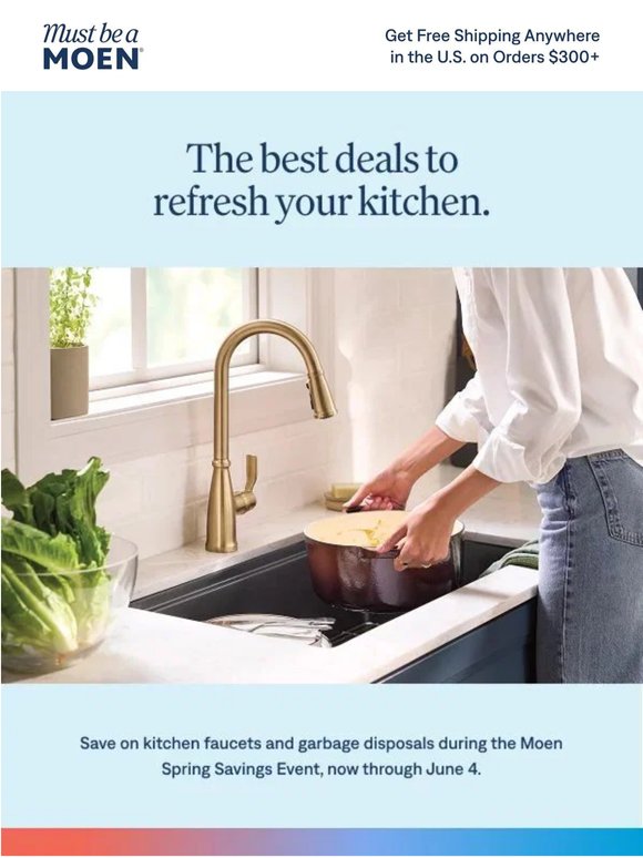 Moen Spring Savings Event: Up to 62% Off