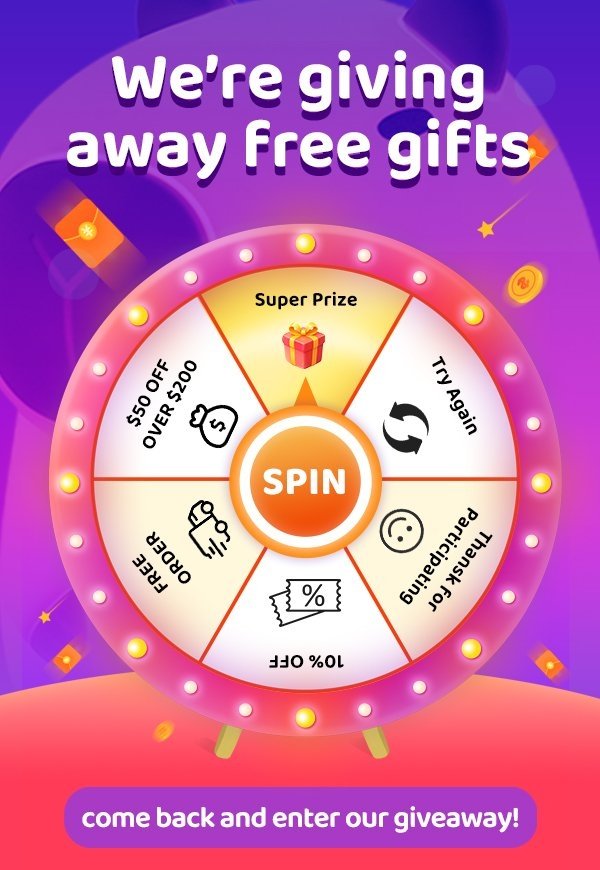 Free gifts giveaway spin wheel