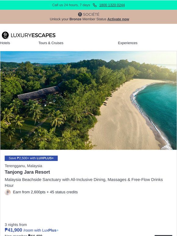 Malaysia All-Inclusive Beachside Sanctuary w. Massages & Free-Flow Hour