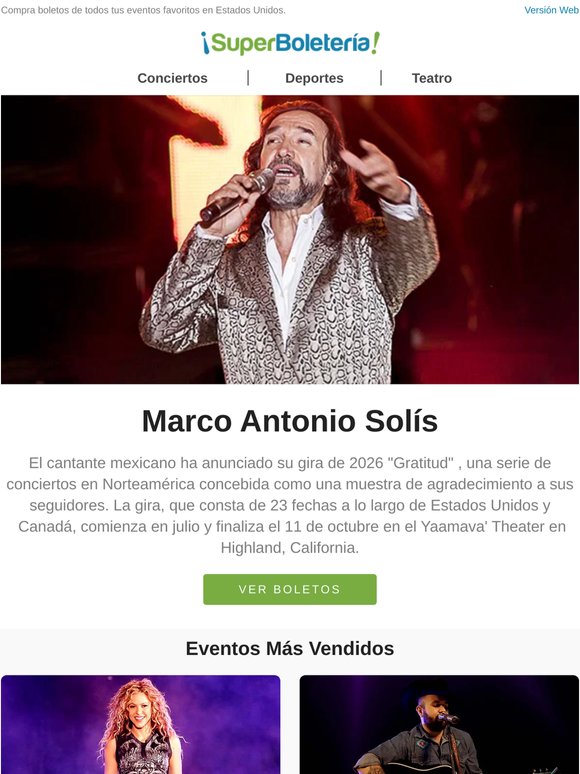 Marco Antonio Solís, Shakira, Carin Leon muchos eventos más
