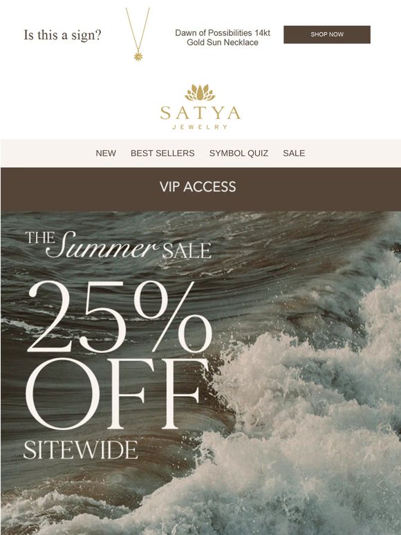 VIP ACCESS: 25% OFF Sitewide Starts Now✨