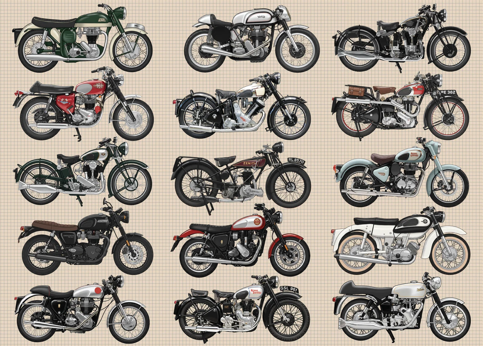 Image of British Motorcycles 1000 Piece Jigsaw