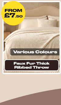 Faux Fur Thick Ribbed Throw 