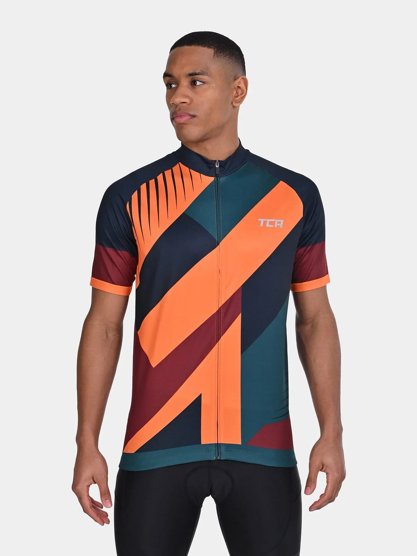 Image of TCA Men's All-Day Cycling Jersey _ Lightweight Short Sleeve Bike Shirt - Athletic Fit Bicycle Shirt with 3 Cycling Back Pockets