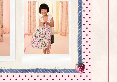 Cath Kidston Pink Classic Raspberry Print Large Backpack
