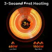 Instant Heater Ceiling Hanging Electric Patio Space Warmer Infrared Heating Room Save Energy Indoor Outdoor Water Resistant 1500W Porch Garage Remote