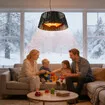 Instant Heater Ceiling Hanging Electric Patio Space Warmer Infrared Heating Room Save Energy Indoor Outdoor Water Resistant 1500W Porch Garage Remote