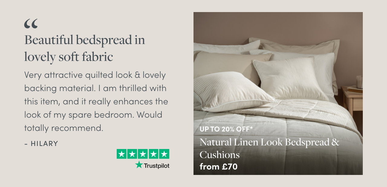 Natural Linen Look Bedspread & Cushions