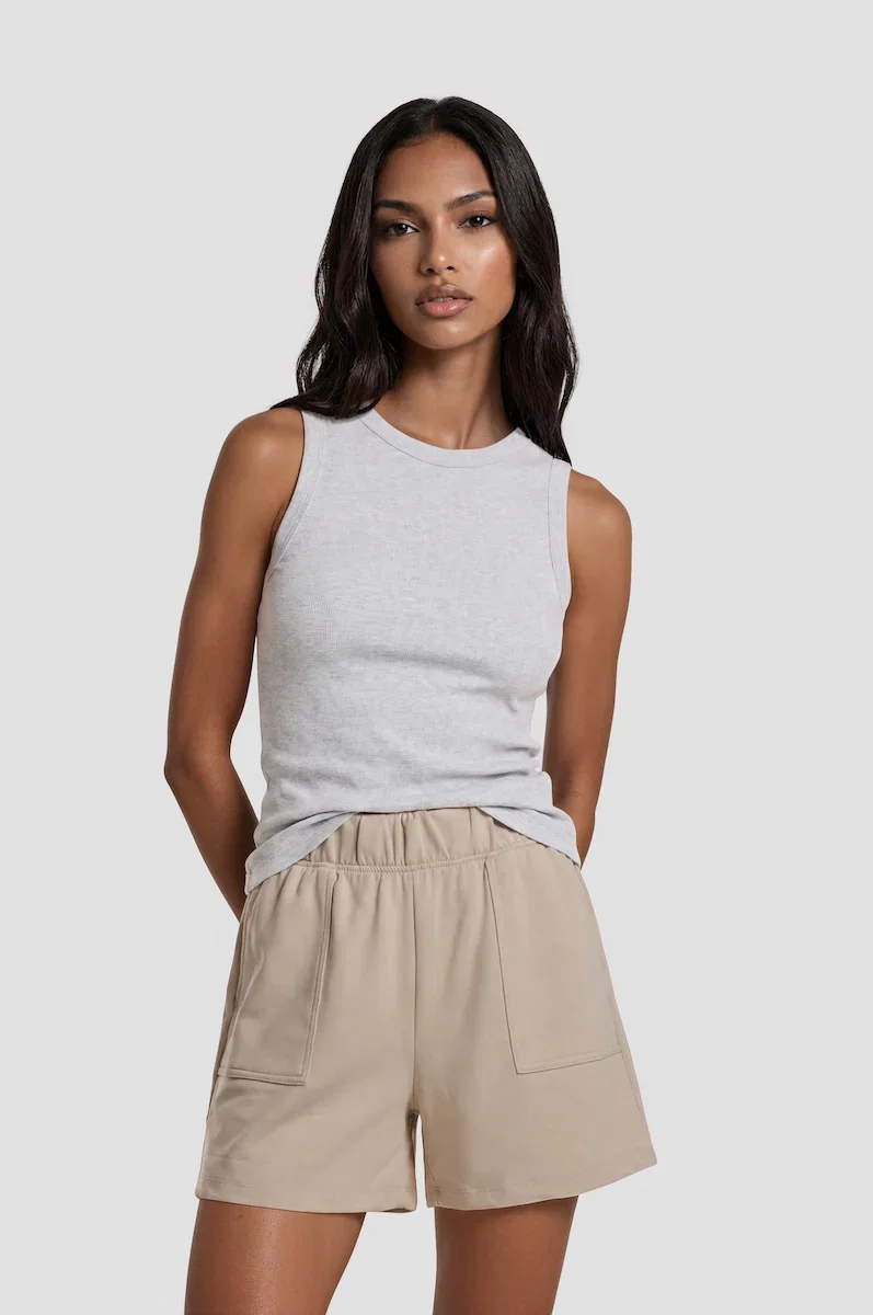 Image of Loose Fit Sweat Shorts - Beige