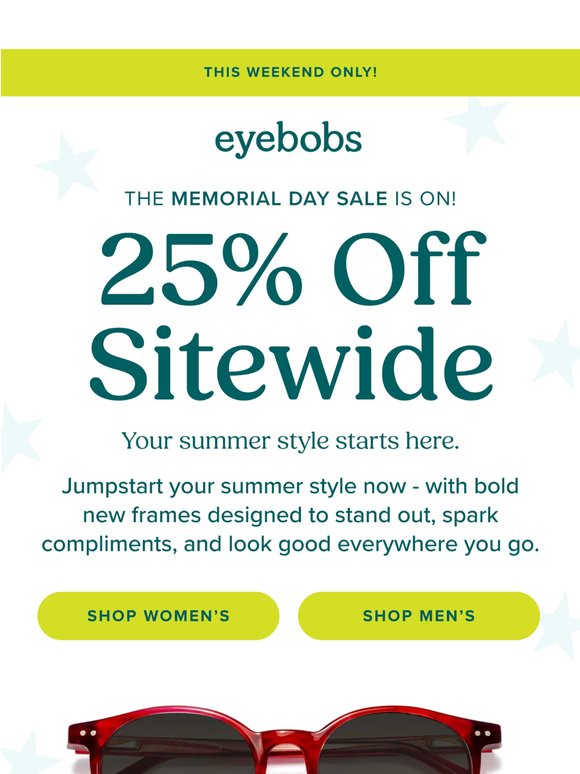 Save 25% sitewide - starting NOW!