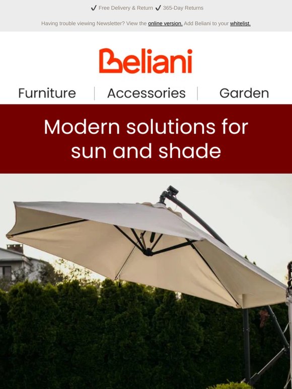 Need a break from the sun? Check out our parasols and pergolas 🏖️
