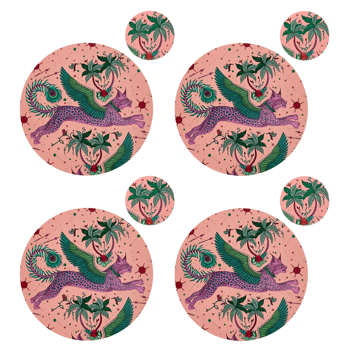Image of Lynx Round Placemat and Coaster Set