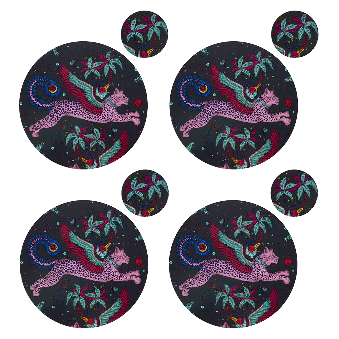 Image of Lynx Round Placemat and Coaster Set