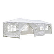 Vaunt Home 9m White Gazebo with Window Side Panels & 2 x Curtain Doors