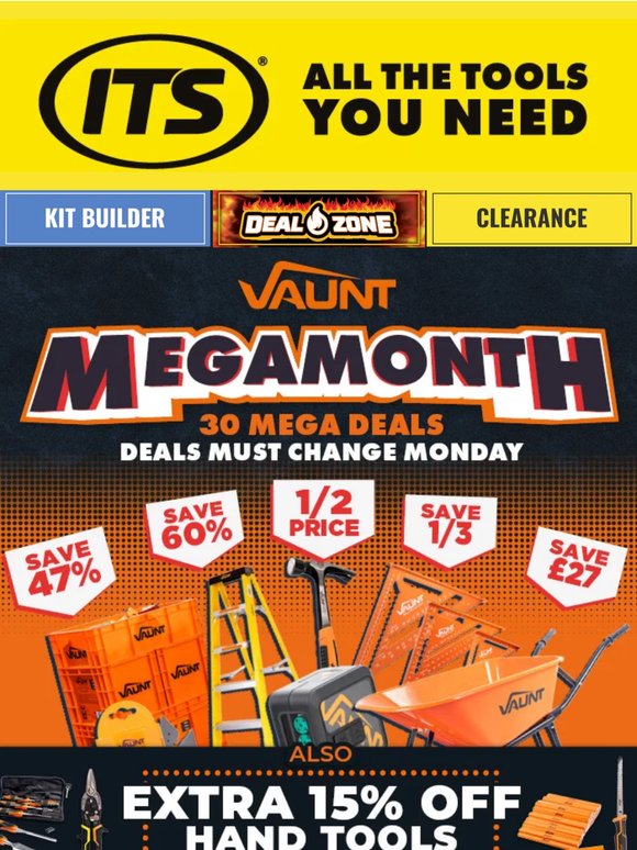 Vaunt Mega Month - EXTRA 15% OFF HAND TOOLS! 💲🛠️